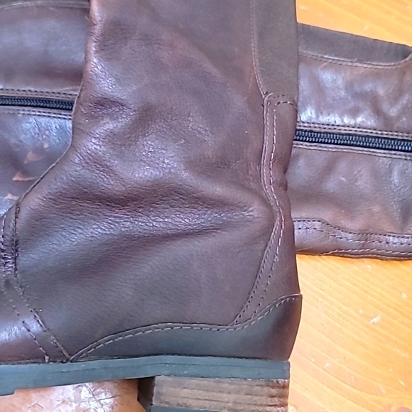 ROCKPORT WOMEN'S TRISTINA GORE TALL LEATHER WATERPROOF WIDE CALF BROWN BOOTS 7 - Picture 13 of 16